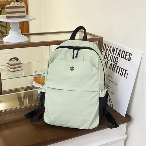 Mochila de Nylon Casual para Mujer Gran Capacidad Bolso Escolar Ligero para Estudiantes Viajes al Aire Libre Con Múltiples Bolsillos