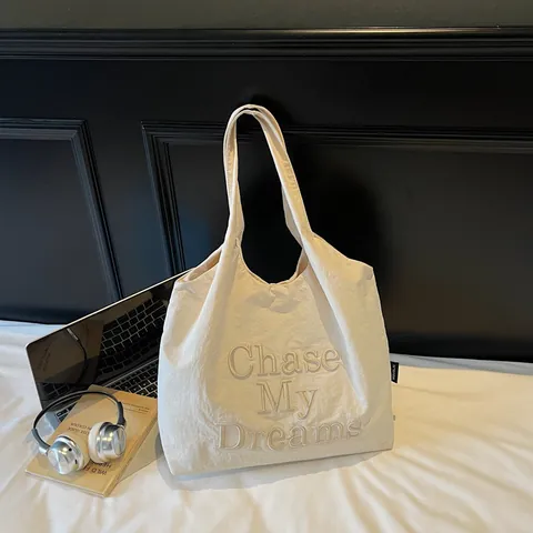 Γυναικείο Casual Τσάντα Tote από Καμβά Μεγάλη Χωρητικότητα Τσάντα Ώμου Με Κέντημα Μόδα Τσάντα Χειρός Καθημερινό Πολυχρηστικό Στυλ