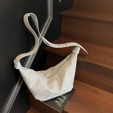 Vintage Minimalist Women Hobo Bag PU Leather Crescent Shoulder Crossbody Bag Large Capacity Knot Decor Fashion Handbag