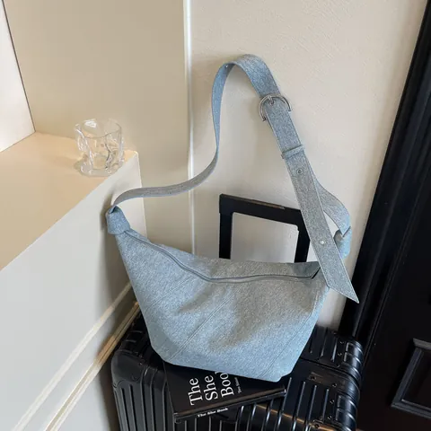 Vintage Minimalist Women Hobo Bag PU Leather Crescent Shoulder Crossbody Bag Large Capacity Knot Decor Fashion Handbag