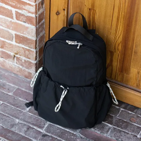 Sac à Dos Femme Style Coréen Minimaliste Couleur Unie Tissu Oxford Grande Capacité Sac d'École Étudiant pour Voyage Quotidien