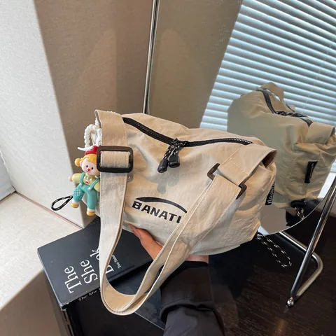 Women Casual Nylon Dumpling Crossbody Bag Fashion Solid Color Large Capacity Single Shoulder Bag With Adjustable Strap