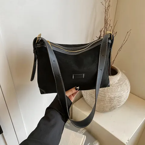 Damen Vintage Einfarbig Quadratische Umhängetasche Synthetikleder Wildlederoptik Achseltasche Crossbody Tasche Für Den Alltag Büro