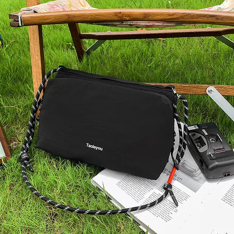 Bolso Bandolera de Nailon a la Moda Con Correa Trenzada Bolso de Hombro Pequeño Duradero Para Ciclismo Casual al Aire Libre Viajes Diario