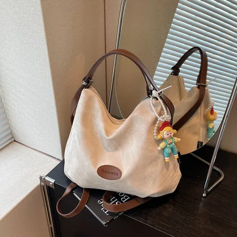 Women's Large Capacity Tote Bag Casual PU Leather Shoulder Bag Vintage Street Style Fashion Topstitching Solid Color Daily Handbag