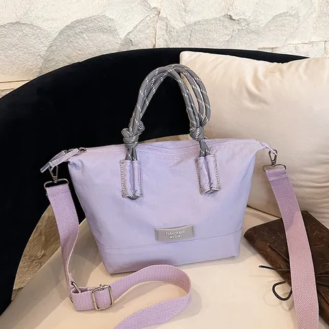Women's Casual Washed Cloth Crossbody Bag With Braided Handle Fashion Small Square Shoulder Bag Adjustable Strap Satchel For Daily Use