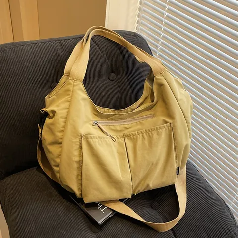 Borsa Hobo in Nylon a Grande Capacità per Donna Borsa a Tracolla Multitasche Con Tracolla Regolabile Borsa a Spalla Casual