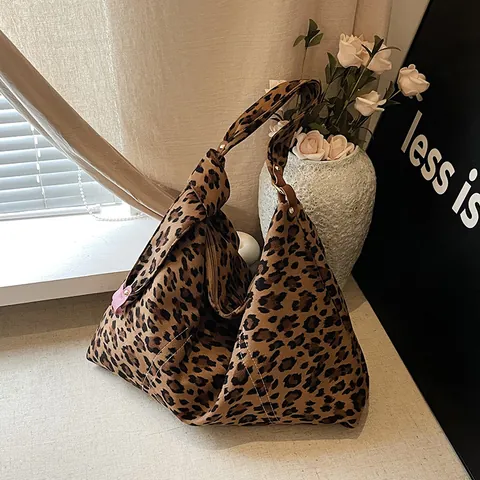 Vintage Leopardenmuster Wildleder Tote Bag Für Damen Mode Große Kapazität Schultertasche Tiermuster Hobo Tasche Mit Reißverschluss