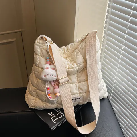 Dames Gewatteerde Puffer Crossbody Tas Grote Capaciteit Wolken Geplooide Tote Tas Zachte Polyester Schoudertas Voor Dagelijks