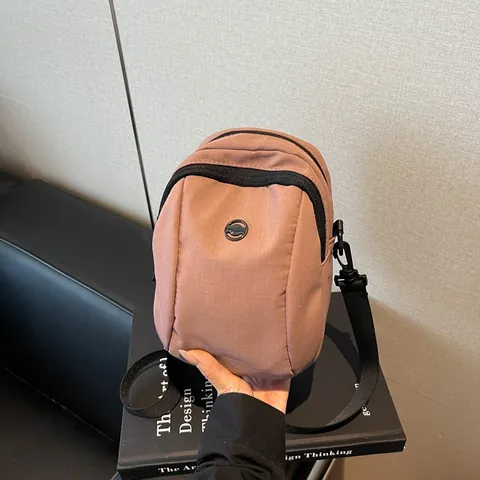 Borsa a Tracolla da Donna Casual in Tessuto Oxford Impermeabile Con Cerniera a Contrasto Mini Borsa da Viaggio