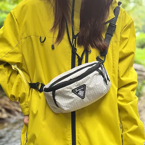 Vintage Grid Fanny Pack Men Women Waterproof Nylon Chest Bag Sporty Crossbody Bag Outdoor Hiking Running Waist Pack