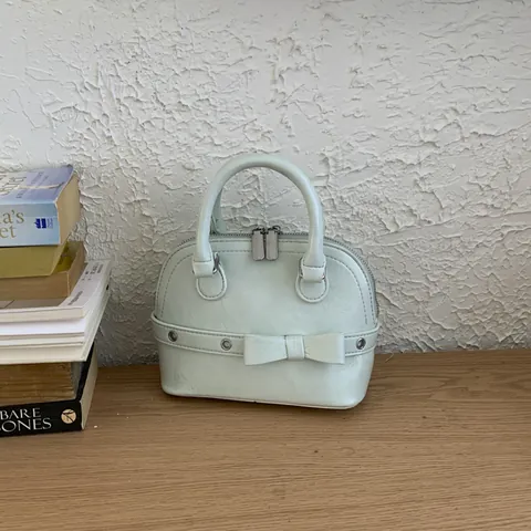 Women's Fashion PU Leather Shell Handbag With Bowknot Decoration Solid Color Retro Crossbody Bag For Daily Outing