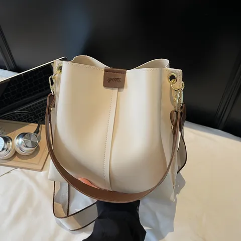 Moda Donna Secchiello in Pelle PU Grande Capacità Intrecciata Borsa a Tracolla Autunno Quotidiano Casual Pendolare Donna
