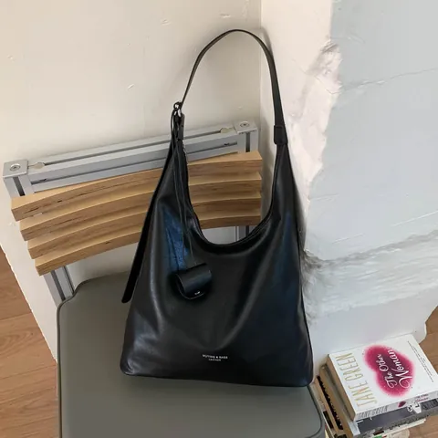 Minimalistische Hobo Schultertasche Damen Große Kapazität Retro Kunstleder Tragetasche Pendeln Arbeit Handtasche Mit Anhänger