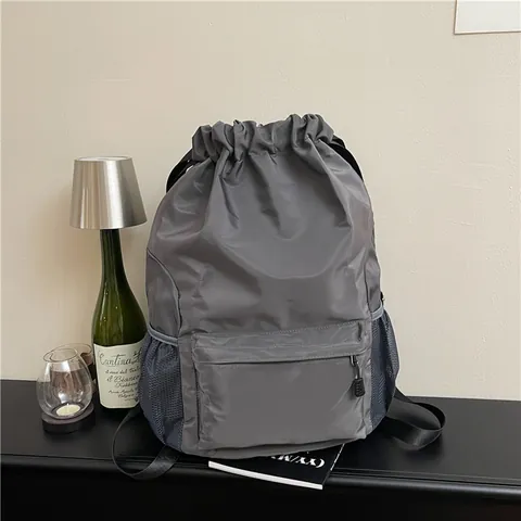 Large Capacity Waterproof Drawstring Backpack Men Women Sports Gym Bag For Swimming Fitness Travel Training Sackpack With Side Pockets