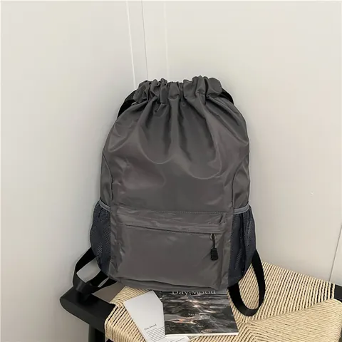 Large Capacity Waterproof Drawstring Backpack Men Women Sports Gym Bag For Swimming Fitness Travel Training Sackpack With Side Pockets