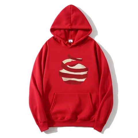 Women's Casual Fleece Hooded Sweatshirt Abstract Print Long Sleeve Pullover With Kangaroo Pocket Loose Hoodie Top