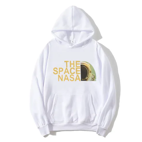 Sweat à Capuche Femme Graphique Astronaute Espace Pull-over Streetwear Américain Ample Manches Longues Avec Poche Kangourou