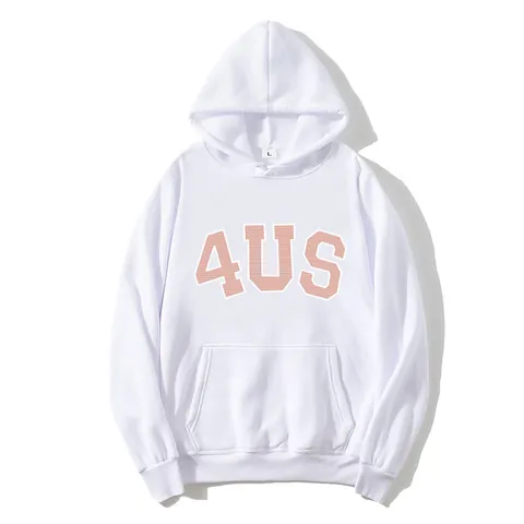 Γυναικείο Oversized Hoodie Με Επένδυση Fleece 4US Letter Print Φούτερ Με Κουκούλα Και Τσέπη Καγκουρό Casual Φθινόπωρο Χειμώνας Top