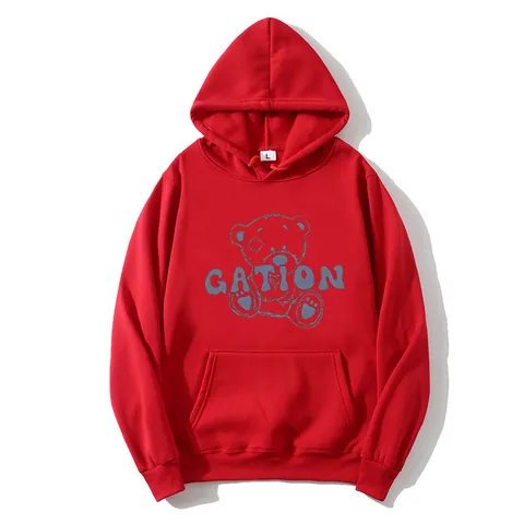 Felpa Casual da Donna con Cappuccio 2025 Nuovo Orso Cartone Animato Stampa Felpa Larga Manica Lunga Pullover Cima per Donna Ragazze