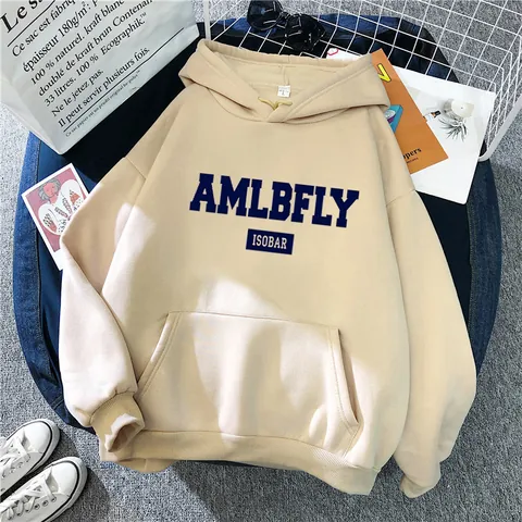 Women American Retro Letter Print Hoodie Loose Slouchy Long Sleeve Sweatshirt Fall Winter Casual Pullover Tops
