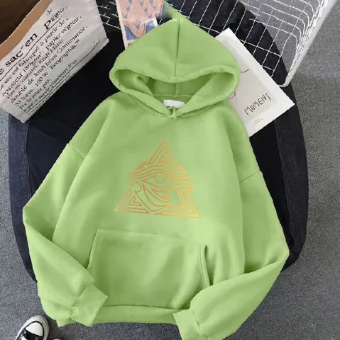 Women Oversized Hooded Hoodie Polyester Blend Fleece Lined Long Sleeve Sweatshirt Eye Triangle Print Casual Daily Streetwear Top