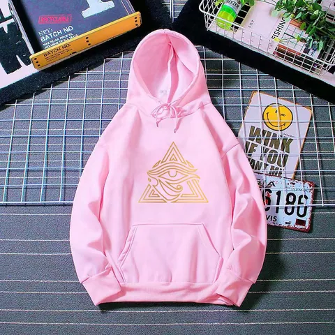 Women Oversized Hooded Hoodie Polyester Blend Fleece Lined Long Sleeve Sweatshirt Eye Triangle Print Casual Daily Streetwear Top