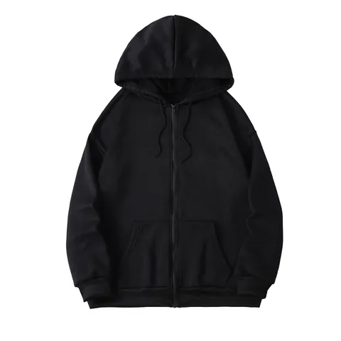 Sweat à Capuche Grande Taille Femme Oversize Zippé Doublé Polaire Manches Longues Couleur Unie Sweat-Shirt Casual Hiver Top