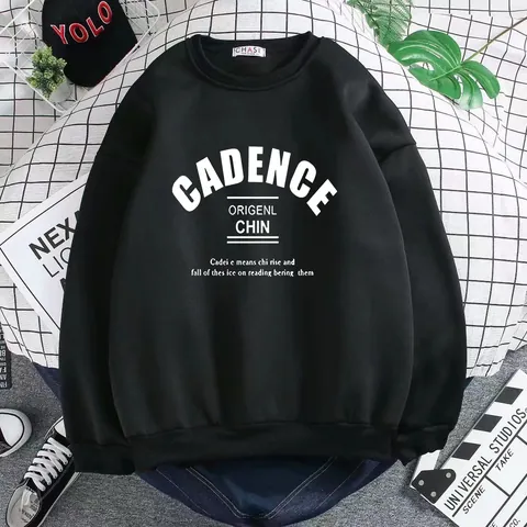 Damen Casual Buchstabendruck Sweatshirt Lose Passform Rundhals Fleece Pullover Langarm Koreanischer Stil Streetwear Mode Top