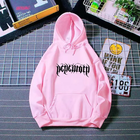Γυναικείο Casual Gothic Letter Print Oversized Hoodie Μακρυμάνικο Πουλόβερ Με Τσέπη Καγκουρό Streetwear Φούτερ