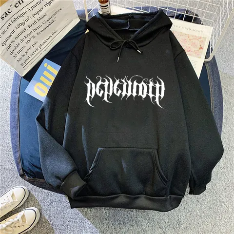 Γυναικείο Casual Gothic Letter Print Oversized Hoodie Μακρυμάνικο Πουλόβερ Με Τσέπη Καγκουρό Streetwear Φούτερ