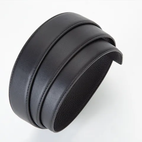 Men's Cowhide Leather Belt With Automatic Alloy Buckle Business Casual Formal Waistband For Men Classic Black Suit Belt