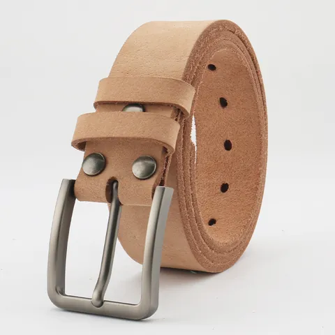 Men Vintage Casual Full Grain Cowhide Leather Belt With Antique Alloy Pin Buckle Retro Durable Trouser Accessory