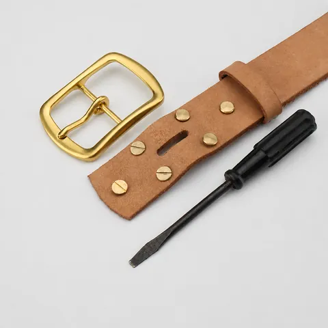 Men's Top Grain Cowhide Leather Belt With Vintage Copper Pin Buckle Casual Business Jeans Waistband Handmade Leather Belt