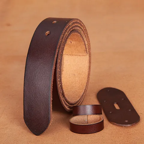 Vintage Full Grain Cowhide Men's Belt Strap Without Buckle Washed Genuine Leather Replacement Waist Belt For Men Daily Casual