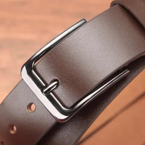 Men Genuine Leather Belt Vintage Casual First Layer Cowhide Waistband Alloy Pin Buckle Business Trouser Belt For Men