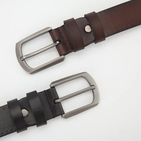 Men Genuine Leather Belt Cowhide Pin Buckle Waist Strap For Jeans Business Casual Vintage Fashion Waistband Accessory