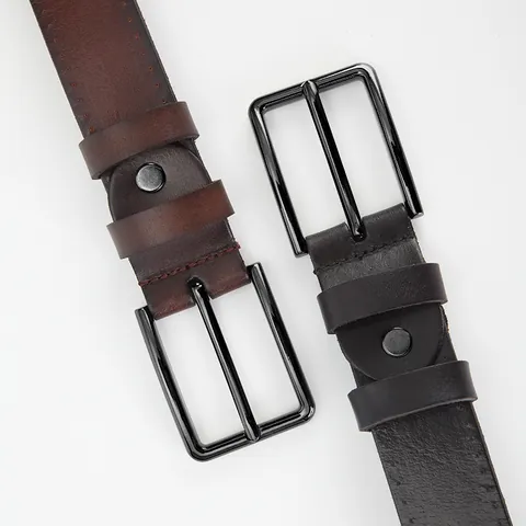 Men's Vintage Genuine Cowhide Leather Belt Alloy Pin Buckle Handmade Casual Waist Belt For Jeans Business Everyday Wear