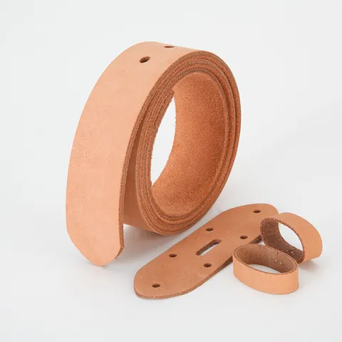 Men's First Layer Cowhide Belt Strap Without Buckle 3.7cm Wide Natural Tan Genuine Leather Handmade DIY Belt Accessory