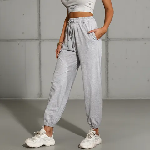 Damen High Waist Jogger Kordelzug Elastische Taille Sweatpants Mit Taschen Lässige Lockere Sportliche Hosen Zum Laufen