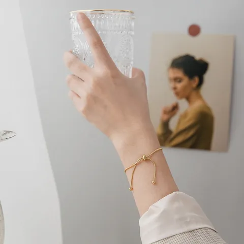 Mode Edelstahl Schlangenkette Schmuckset Für Damen Gold Silber Plattiert Verstellbar Bolo Armband Fußkettchen Halskette Minimalistisch Alltag Accessoire