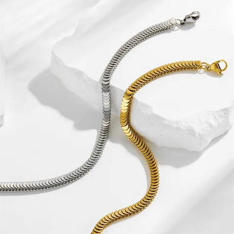 Modisches Edelstahl Fischschuppen Kettenarmband Für Damen Verstellbare Länge Gold Silber Plattiert Elegantes Minimalistisches Schmuck Geschenk