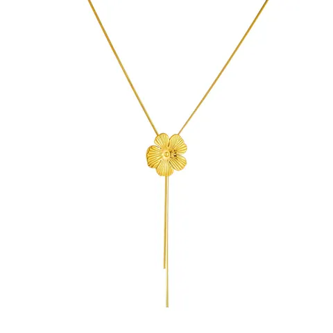Titanstahl Blumenanhänger Halskette Und Ohrringe Westlicher Stil Minimalistischer Metall Blütenschmuck Für Damen Mädchen