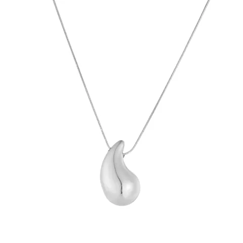 Titanstahl Minimalistisches Wassertropfen Schmuckset Spiegelpoliert Anhänger Halskette Ohrstecker Damen Party Schmuck