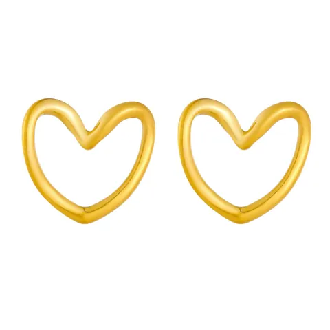 Conjunto de Collar y Pendientes con Colgante de Corazón de Acero Inoxidable Minimalista Oro Plata Joyería para Mujer Regalo