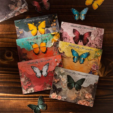 30 Sheets Vintage Butterfly Material Paper Aesthetic Floral Decorative Scrapbooking Paper For DIY Hand Ledger Stationery Supplies