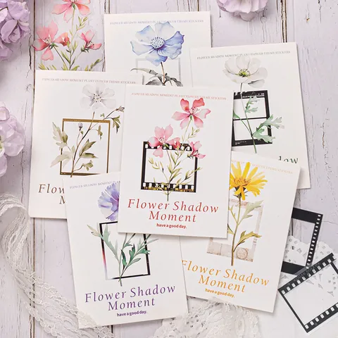 Vintage Botanical Floral PET Transparent Stickers Waterproof Plant Flower Film Frame Decorative Stickers For Journaling DIY Scrapbooking