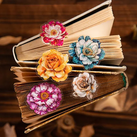 Watercolour Flower PET Stickers Retro Floral Decorative Stickers For Scrapbooking Journaling DIY Art Crafts Stationery