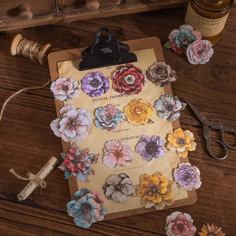 Vintage Florale Hartkarton Aufkleber Botanische Blume Scrapbooking Material Für DIY Handwerk Journal Karte Dekorative