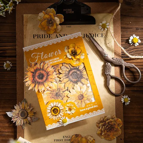 Vintage Florale Hartkarton Aufkleber Botanische Blume Scrapbooking Material Für DIY Handwerk Journal Karte Dekorative